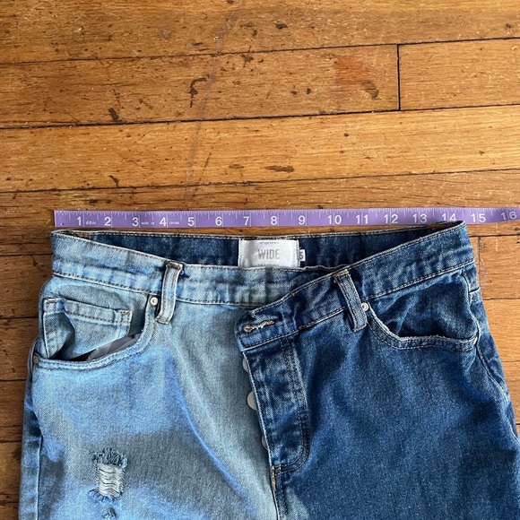 Revenge denim wide jeans color block size 5 grunge y2k 90s street wear - Picture 13 of 15